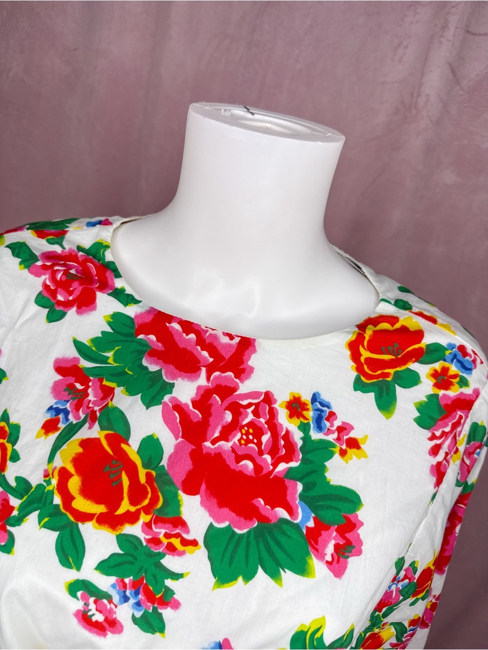 Rhode Resort Womens 100% Cotton White Floral Mini Dress Size Medium Ella Belted - Picture 5 of 10